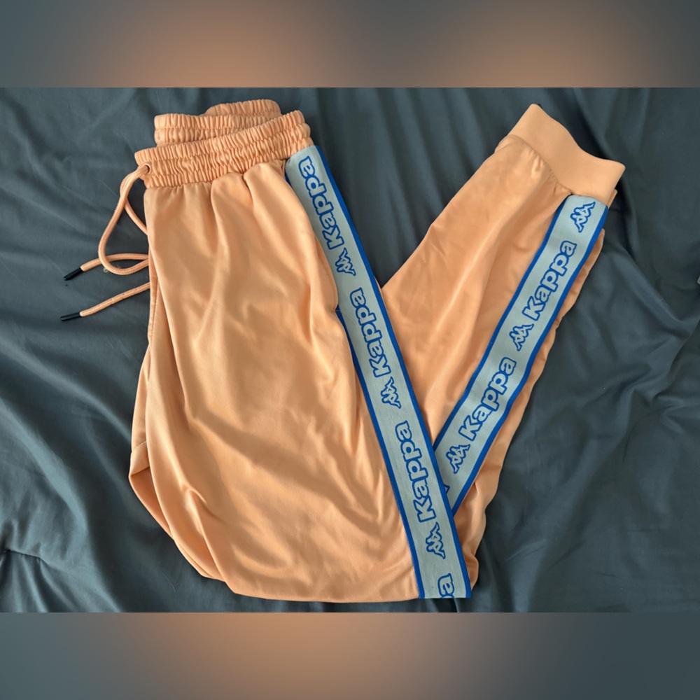 Kappa Kids Orange Joggers with Blue Trim